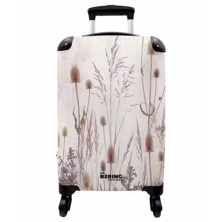 Koffer - Wiesenblumen – Design – Sepia - Weidebloemen - Design - Sepia NBS - Handbagage koffer - Vrouwen middel