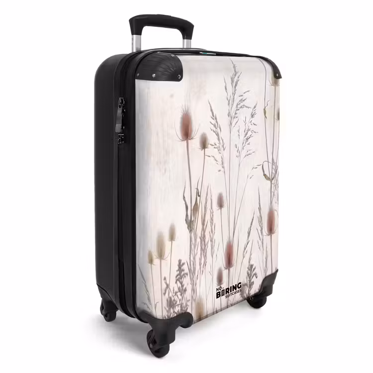 Koffer - Wiesenblumen – Design – Sepia - Weidebloemen - Design - Sepia NBS - Handbagage koffer - Vrouwen middel