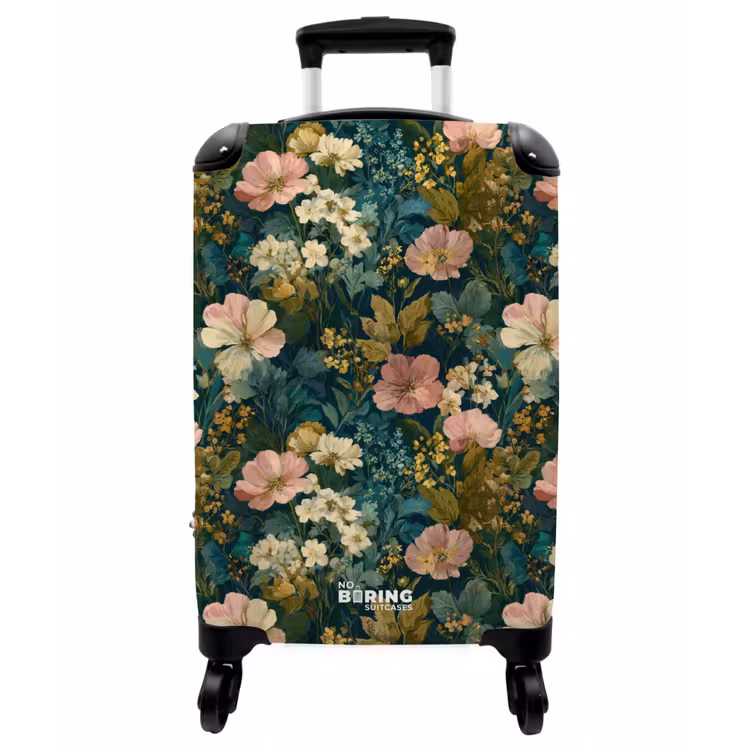 Koffer - Wildblumen – Botanisch – Muster – Rosa – Romantisch - Wilde bloemen - Botanisch - Patroon - Roze - Romantisch NBS - Handbagage koffer - Vrouwen middel