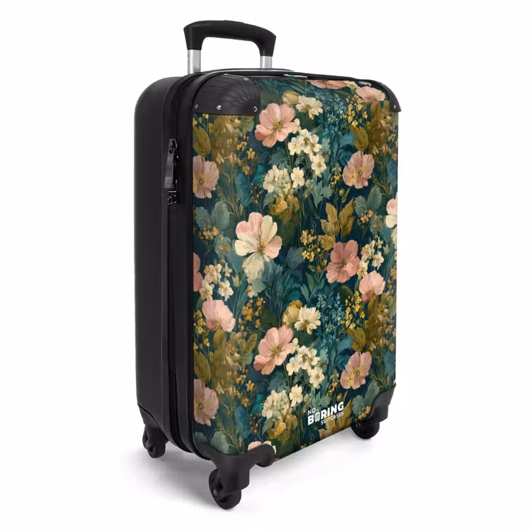 Koffer - Wildblumen – Botanisch – Muster – Rosa – Romantisch - Wilde bloemen - Botanisch - Patroon - Roze - Romantisch NBS - Handbagage koffer - Vrouwen middel