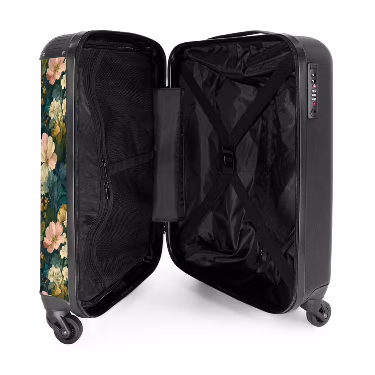 Koffer - Wildblumen – Botanisch – Muster – Rosa – Romantisch - Wilde bloemen - Botanisch - Patroon - Roze - Romantisch NBS - Handbagage koffer - Vrouwen middel