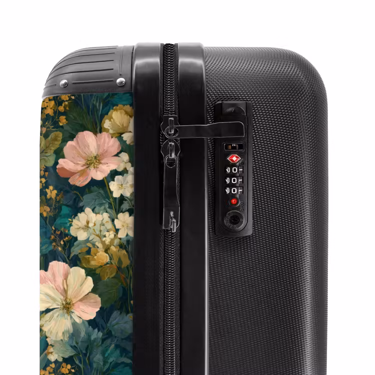 Koffer - Wildblumen – Botanisch – Muster – Rosa – Romantisch - Wilde bloemen - Botanisch - Patroon - Roze - Romantisch NBS - Handbagage koffer - Vrouwen middel