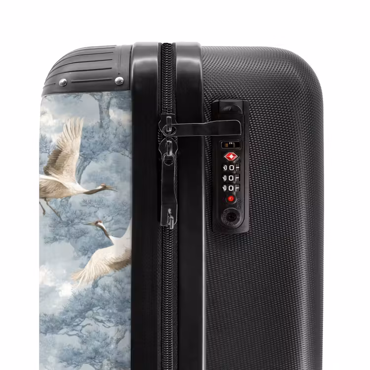 Wolken - Kraanvogels - Blauw NBS - Handbagage koffer - Volwassenen Unisex middel -slot