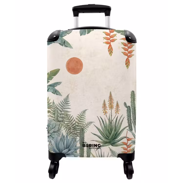 Koffer - Wüste – Pflanzen – Grün - Woestijn - Planten - Groen NBS - Handbagage koffer - Vrouwen middel