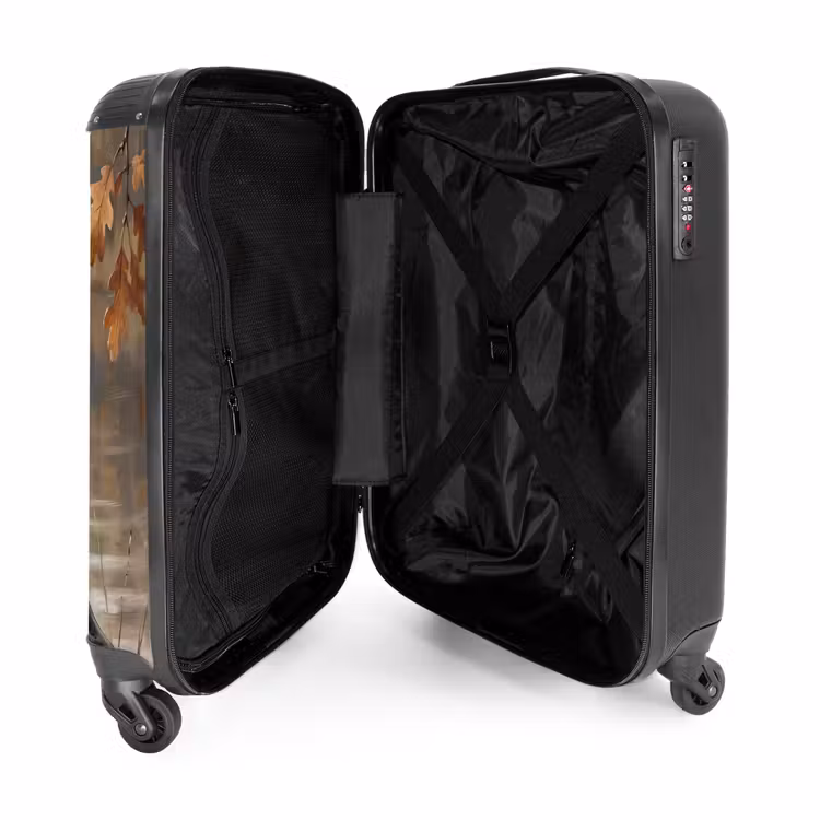 Koffer - Zaunkönig – Ast – Fluss – Natur – Stimmungsvoll - Winterkoninkje - Tak - Rivier - Natuur - Sfeervol NBS - Handbagage koffer - Volwassenen Unisex middel