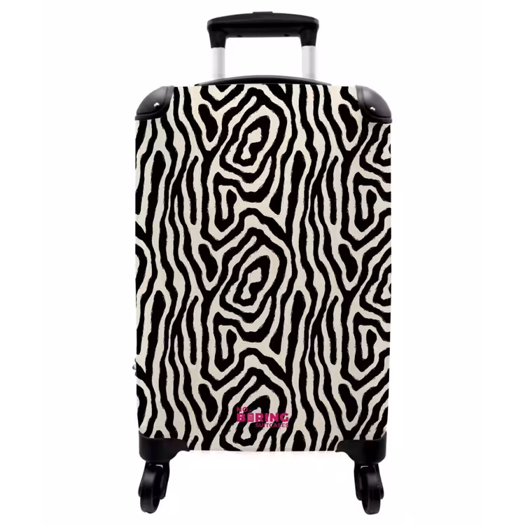 Koffer - Zebra - Abstrakt - Schwarz - Zebra - Abstract - Zwart NBS - Handbagage koffer - Vrouwen middel