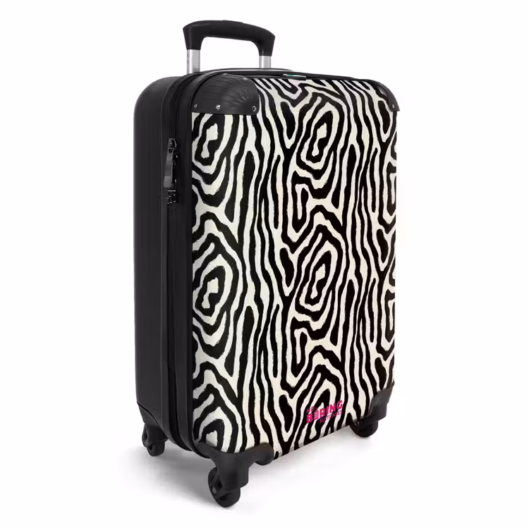 Koffer - Zebra - Abstrakt - Schwarz - Zebra - Abstract - Zwart NBS - Handbagage koffer - Vrouwen middel