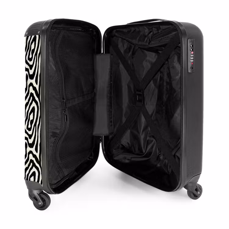 Koffer - Zebra - Abstrakt - Schwarz - Zebra - Abstract - Zwart NBS - Handbagage koffer - Vrouwen middel