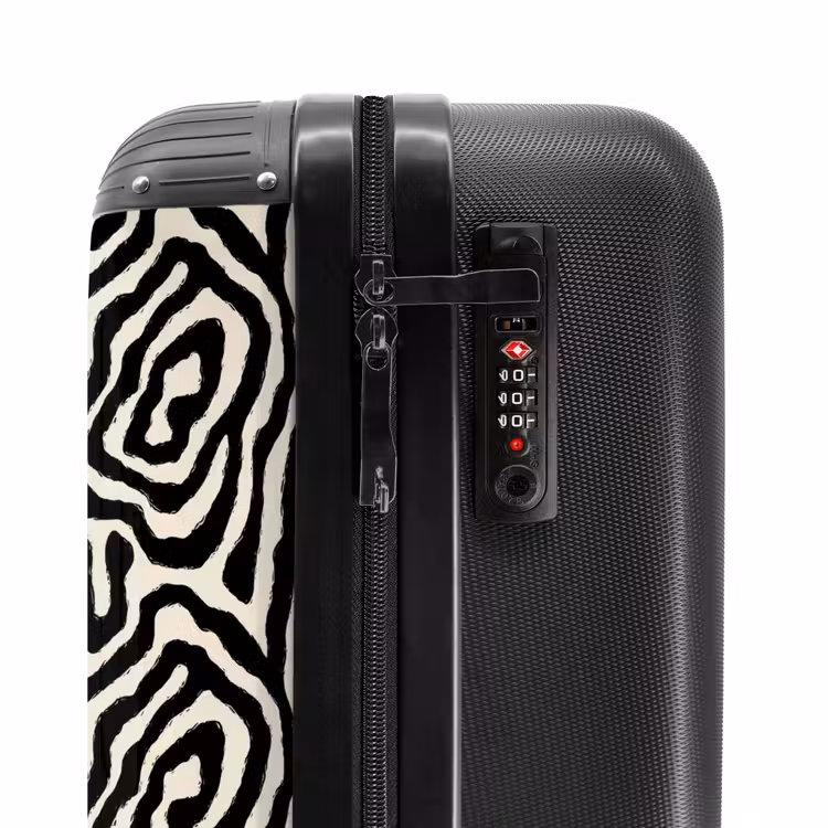 Koffer - Zebra - Abstrakt - Schwarz - Zebra - Abstract - Zwart NBS - Handbagage koffer - Vrouwen middel