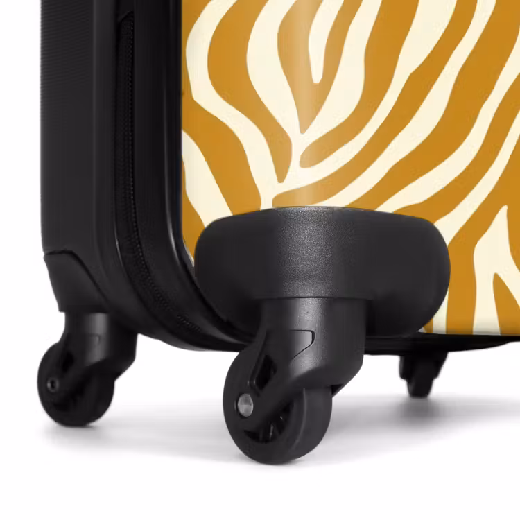 Zebra - Klassiek - Oker - Geel NBS - Handbagage koffer - Volwassenen Unisex middel -wiel