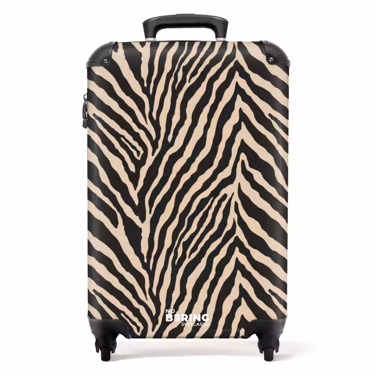 Zebra - Klassiek - Zwart NBS - Handbagage koffer - Volwassenen Unisex middel -productfoto_recht