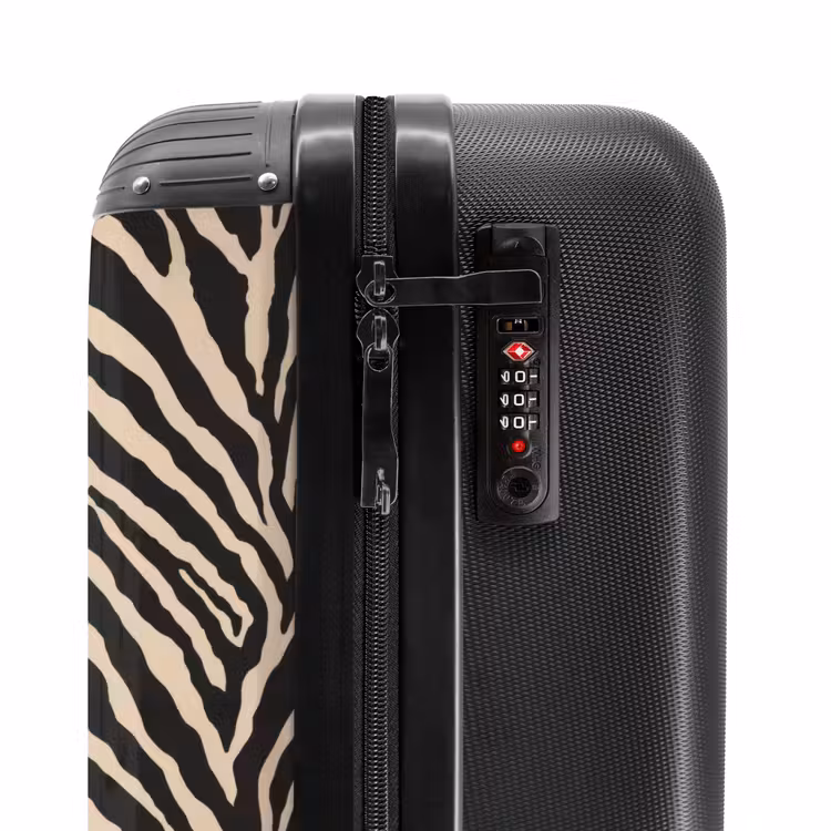 Zebra - Klassiek - Zwart NBS - Handbagage koffer - Volwassenen Unisex middel -slot