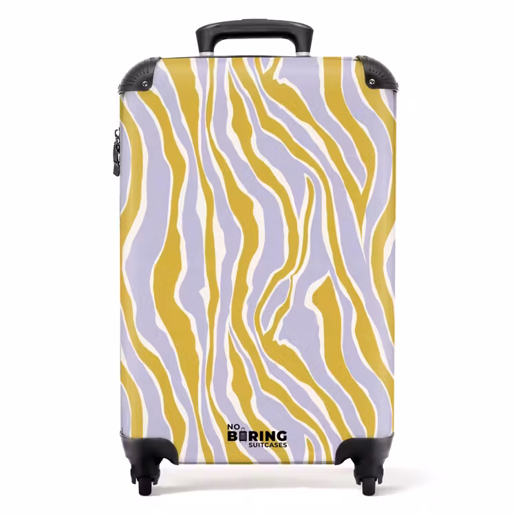 Zebra - Modern - Meerkleurig NBS - Handbagage koffer - Volwassenen Unisex middel -productfoto_recht