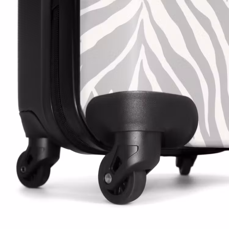 Zebra - Motief - Grijs NBS - Handbagage koffer - Volwassenen Unisex middel -wiel