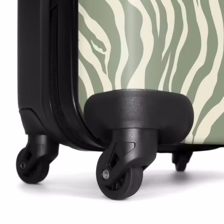 Zebra - Motief - Groen NBS - Handbagage koffer - Volwassenen Unisex middel -wiel