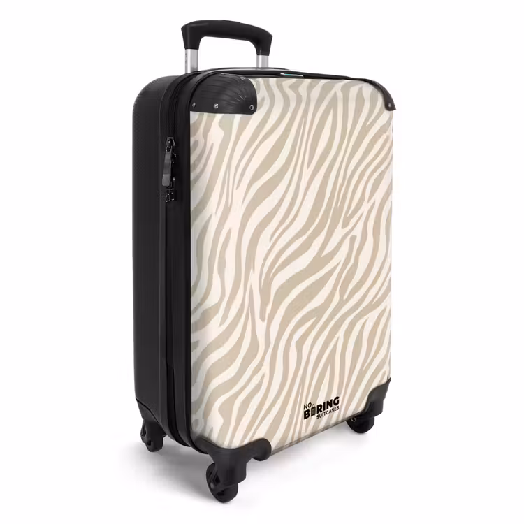Zebra - Patroon - Beige NBS - Handbagage koffer - Volwassenen Unisex middel -productfoto_3d