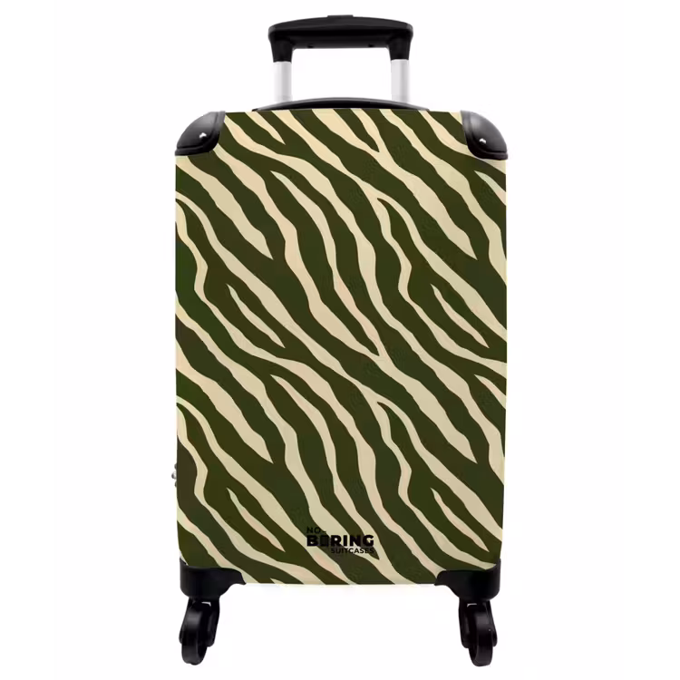 Koffer - Zebra – Muster – Grün - Zebra - Patroon - Groen NBS - Handbagage koffer - Vrouwen middel