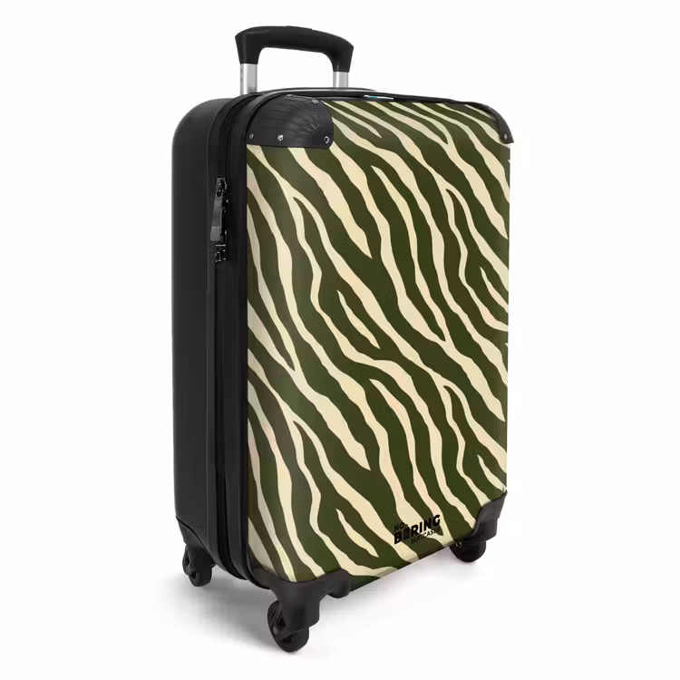 Koffer - Zebra – Muster – Grün - Zebra - Patroon - Groen NBS - Handbagage koffer - Vrouwen middel