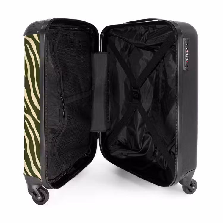 Koffer - Zebra – Muster – Grün - Zebra - Patroon - Groen NBS - Handbagage koffer - Vrouwen middel