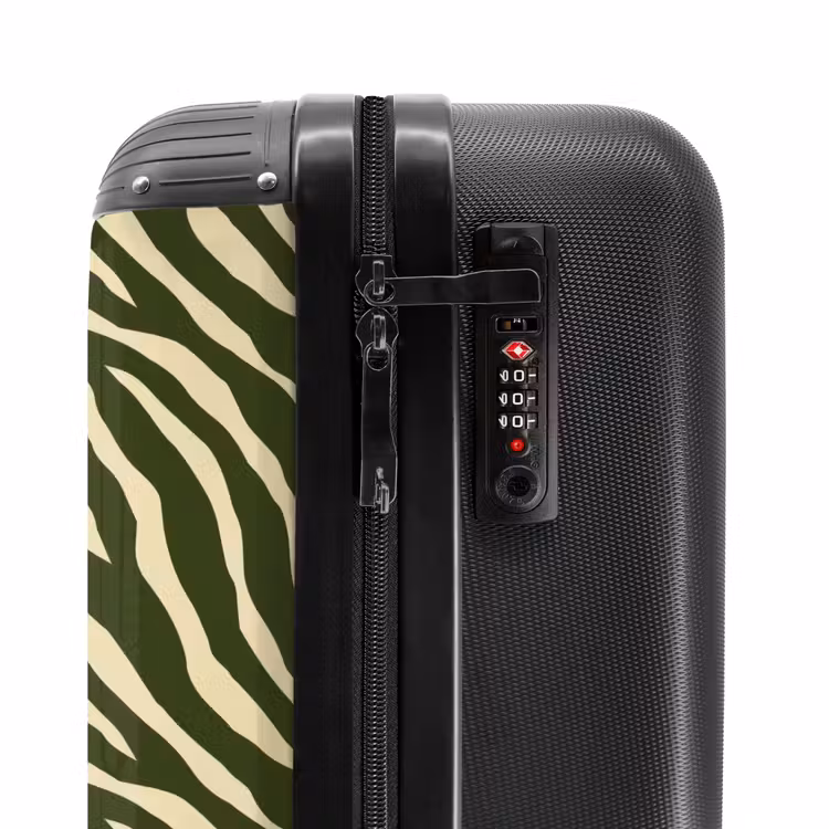 Koffer - Zebra – Muster – Grün - Zebra - Patroon - Groen NBS - Handbagage koffer - Vrouwen middel