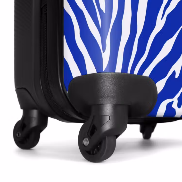 Zebra - Patroon - Kobalt - Blauw NBS - Handbagage koffer - Volwassenen Unisex middel -wiel