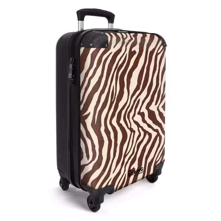 Zebra - Patroon - Zwart - Wit NBS - Handbagage koffer - Volwassenen Unisex middel -productfoto_3d