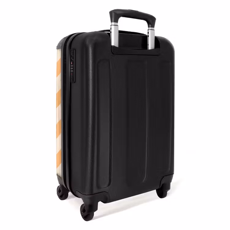 Zigzag patroon in oranje NBS - Handbagage koffer - Unisex middel -achterkant