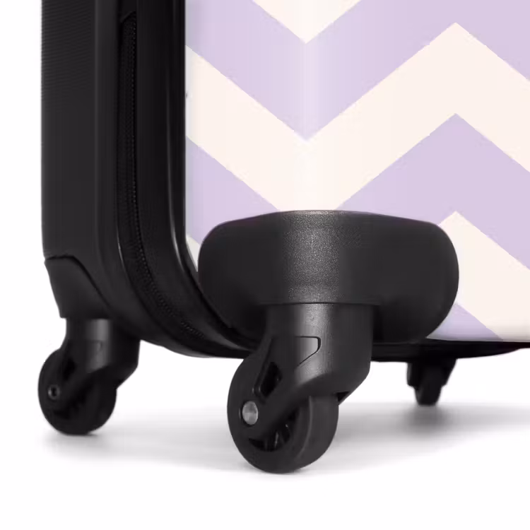 Zigzag patroon in paars en wit NBS - Handbagage koffer - Unisex middel -wiel