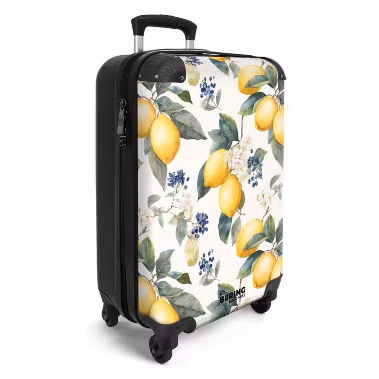 Citroen met bloesem patroon NBS - Handbagage koffer - Volwassenen Unisex middel -productfoto_3d
