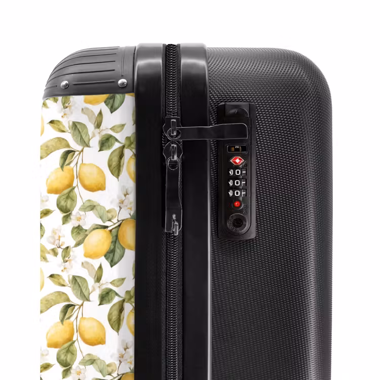 Citroenen patroon geel groen NBS - Handbagage koffer - Volwassenen Unisex middel -slot