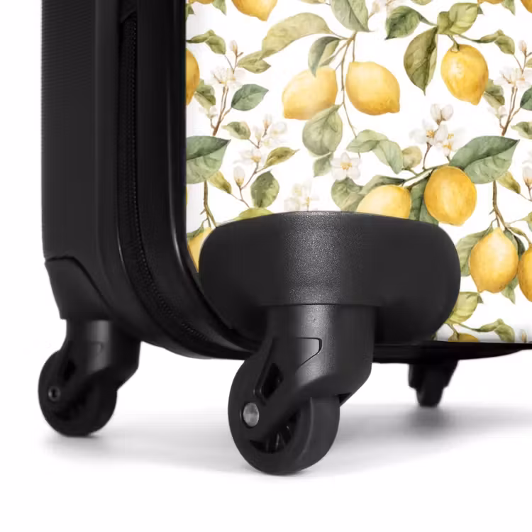 Citroenen patroon geel groen NBS - Handbagage koffer - Volwassenen Unisex middel -wiel