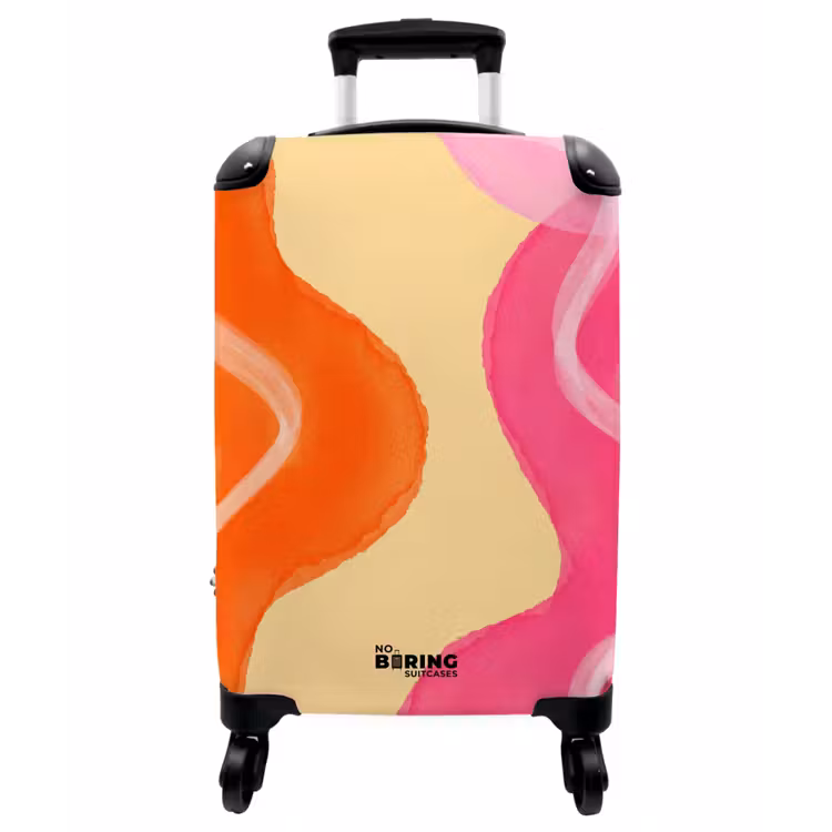 Koffer - Zusammenfassung – Aquarell – Organisch – Orange – Rosa - Abstract - Aquarel - Organisch - Oranje - Roze NBS - Handbagage koffer - Vrouwen middel