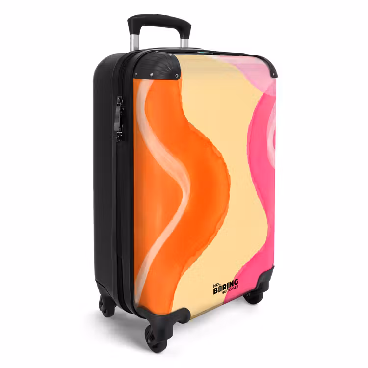 Koffer - Zusammenfassung – Aquarell – Organisch – Orange – Rosa - Abstract - Aquarel - Organisch - Oranje - Roze NBS - Handbagage koffer - Vrouwen middel