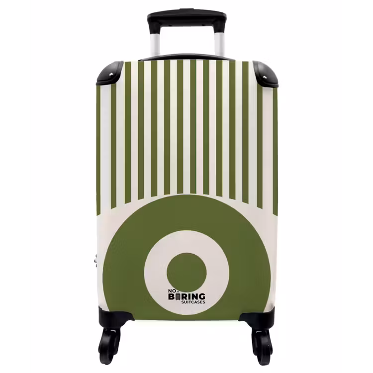 Koffer - Zusammenfassung – Auge – Streifen – Modern – Grün - Abstract - Oog - Strepen - Modern - Groen NBS - Handbagage koffer - Vrouwen middel