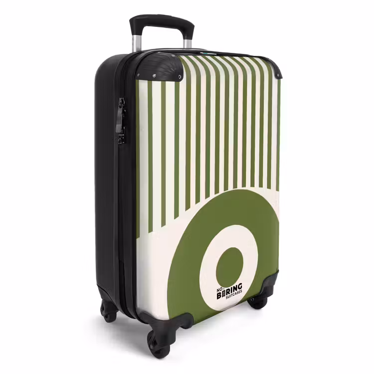 Koffer - Zusammenfassung – Auge – Streifen – Modern – Grün - Abstract - Oog - Strepen - Modern - Groen NBS - Handbagage koffer - Vrouwen middel