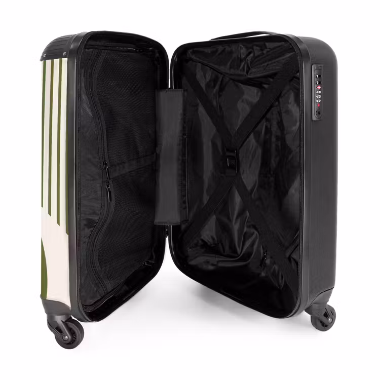 Koffer - Zusammenfassung – Auge – Streifen – Modern – Grün - Abstract - Oog - Strepen - Modern - Groen NBS - Handbagage koffer - Vrouwen middel