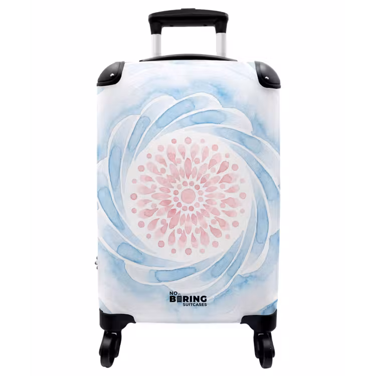Koffer - Zusammenfassung – Blütenform – Aquarell – Rosa – Blau - Abstract - Bloemvorm - Aquarel - Roze - Blauw NBS - Handbagage koffer - Vrouwen middel