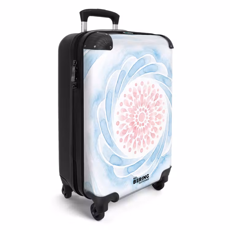 Koffer - Zusammenfassung – Blütenform – Aquarell – Rosa – Blau - Abstract - Bloemvorm - Aquarel - Roze - Blauw NBS - Handbagage koffer - Vrouwen middel