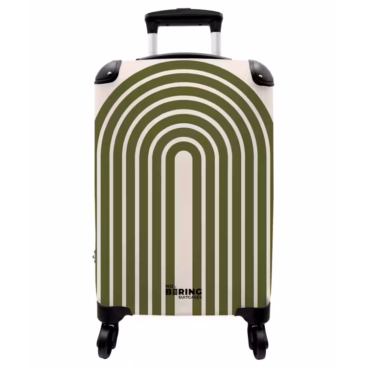 Koffer - Zusammenfassung – Bögen – Modern – Grün – Kunst - Abstract - Bogen - Modern - Groen - Kunst NBS - Handbagage koffer - Vrouwen middel