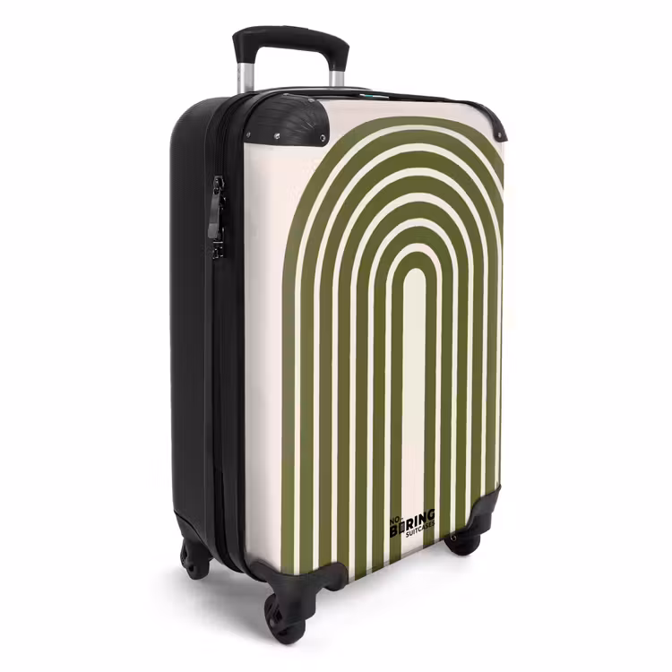 Koffer - Zusammenfassung – Bögen – Modern – Grün – Kunst - Abstract - Bogen - Modern - Groen - Kunst NBS - Handbagage koffer - Vrouwen middel
