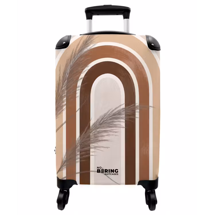 Koffer - Zusammenfassung – Bögen – Pflanze – Boho – Beige - Abstract - Bogen - Plant - Boho - Beige NBS - Handbagage koffer - Vrouwen middel