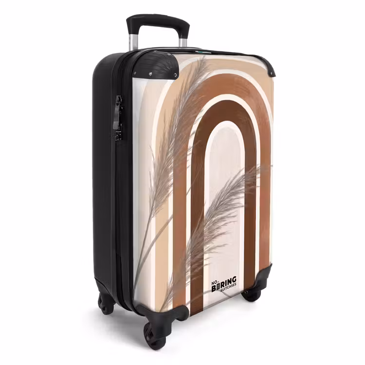 Koffer - Zusammenfassung – Bögen – Pflanze – Boho – Beige - Abstract - Bogen - Plant - Boho - Beige NBS - Handbagage koffer - Vrouwen middel