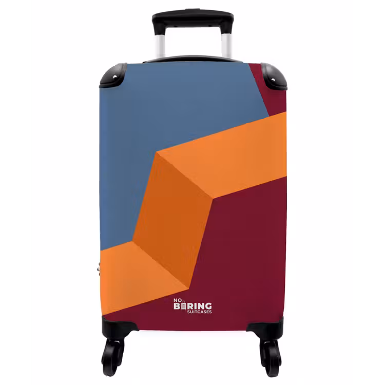 Koffer - Zusammenfassung – Formen – Modern – Blau – Orange - Abstract - Vormen - Modern - Blauw - Oranje NBS - Handbagage koffer - Vrouwen middel