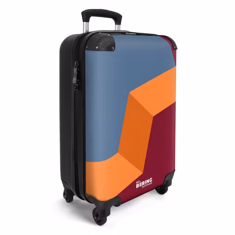 Koffer - Zusammenfassung – Formen – Modern – Blau – Orange - Abstract - Vormen - Modern - Blauw - Oranje NBS - Handbagage koffer - Vrouwen middel