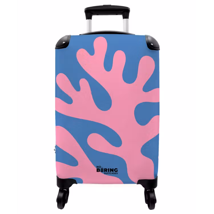 Koffer - Zusammenfassung – Formen – Rosa – Blau - Abstract - Vormen - Roze - Blauw NBS - Handbagage koffer - Vrouwen middel
