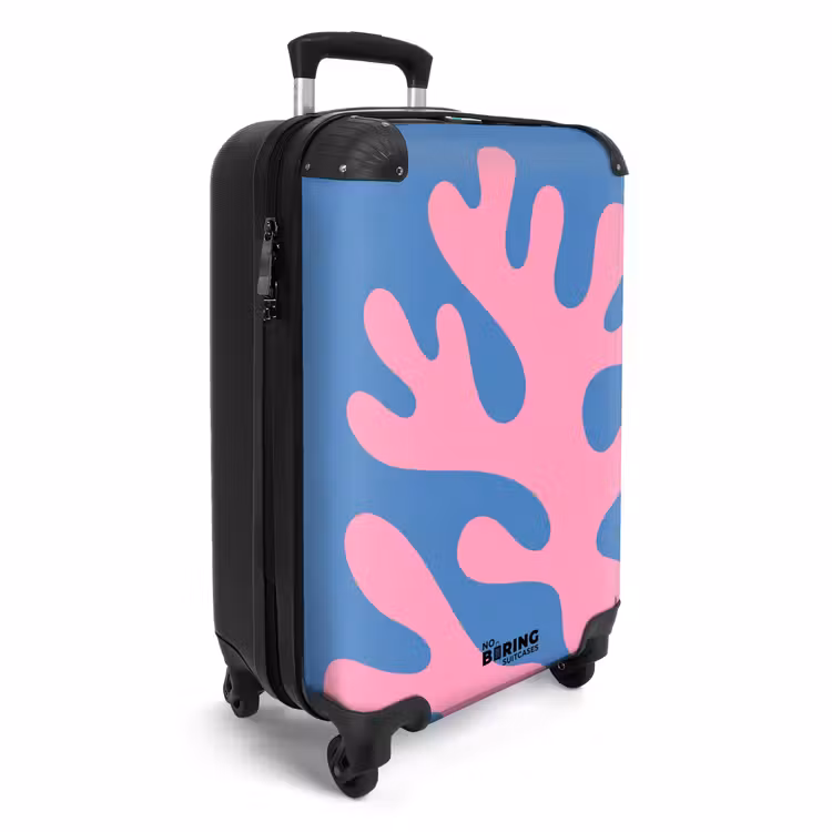 Koffer - Zusammenfassung – Formen – Rosa – Blau - Abstract - Vormen - Roze - Blauw NBS - Handbagage koffer - Vrouwen middel