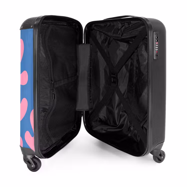Koffer - Zusammenfassung – Formen – Rosa – Blau - Abstract - Vormen - Roze - Blauw NBS - Handbagage koffer - Vrouwen middel