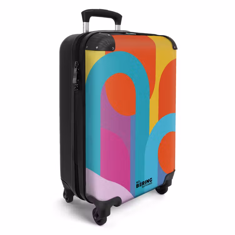 Koffer - Zusammenfassung – Geometrie – Farbenfroh – Modern – Kunst - Abstract - Geometrie - Kleurrijk - Modern - Kunst NBS - Handbagage koffer - Vrouwen middel