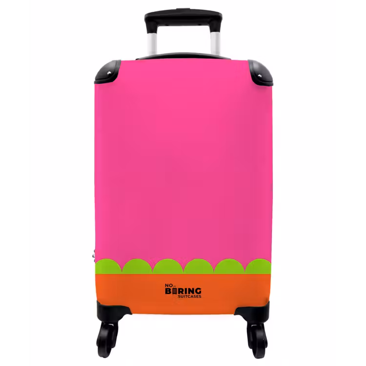 Koffer - Zusammenfassung – Geometrisch – Farbblöcke – Rosa – Orange - Abstract - Geometrisch - Kleurblokken - Roze - Oranje NBS - Handbagage koffer - Vrouwen middel