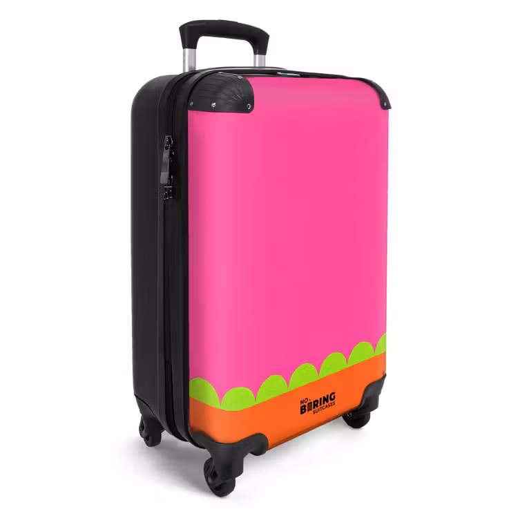 Koffer - Zusammenfassung – Geometrisch – Farbblöcke – Rosa – Orange - Abstract - Geometrisch - Kleurblokken - Roze - Oranje NBS - Handbagage koffer - Vrouwen middel